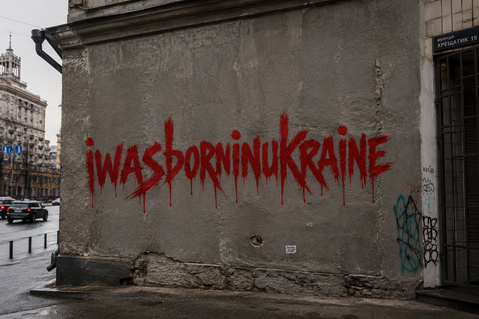 Graffiti on Kyiv wall — Khreshchatyk 15